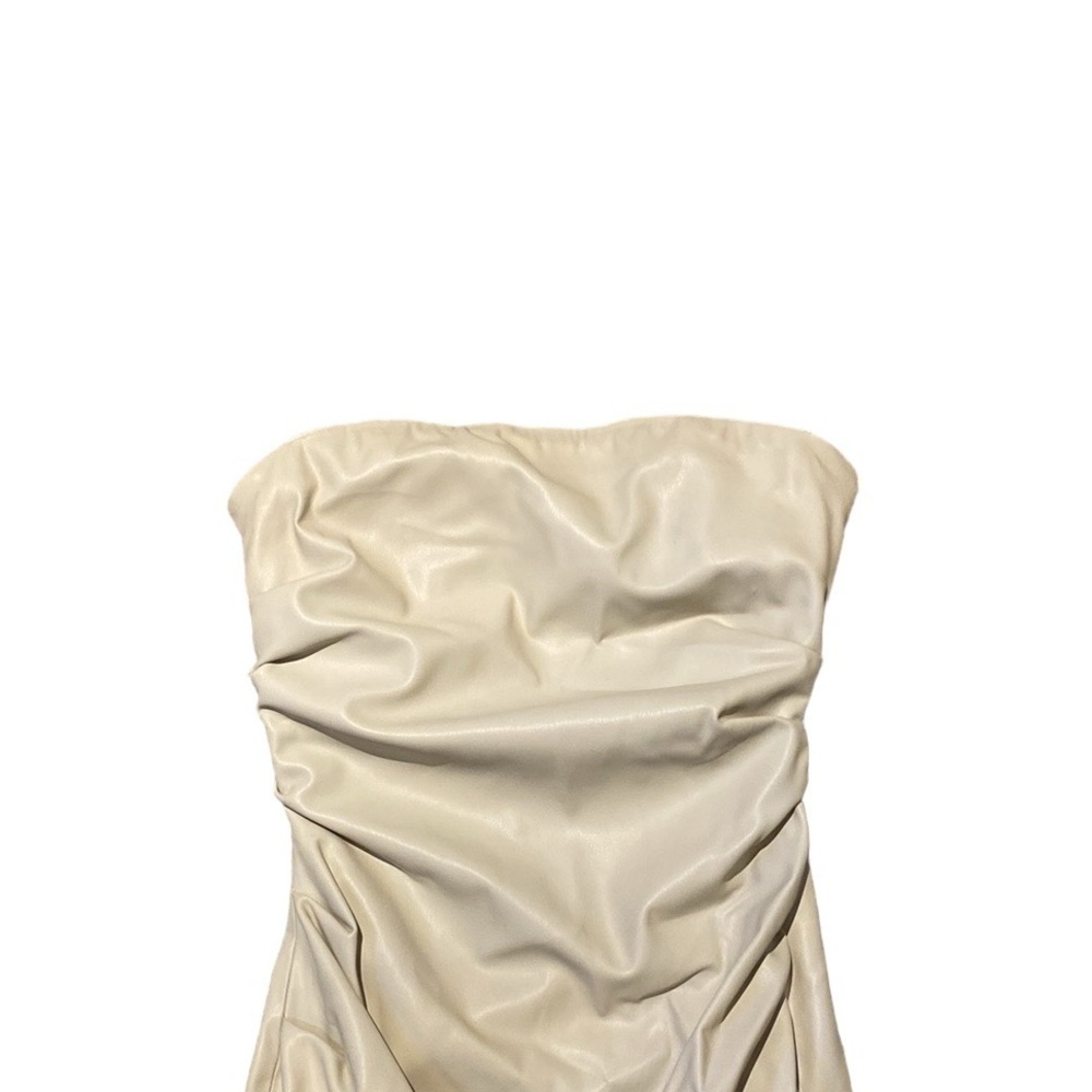 Zara leather dress with slit ruched detail Size small - Picture 6 of 13